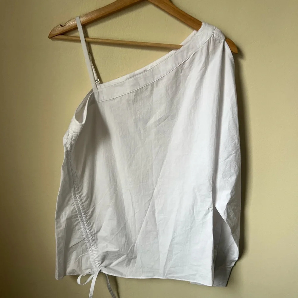 Alexanderwang.t One-Sleeve Asymmetric Ruched Top, size 4 - Picture 3 of 7